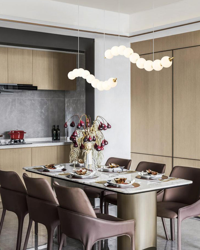 Modern Pearl Globe Chandelier Ceiling Light | Elegant Pendant Lamp for Dining Room