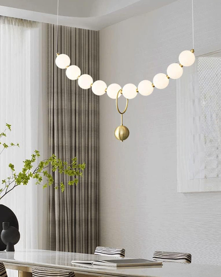 Modern Pearl Globe Chandelier Ceiling Light | Elegant Pendant Lamp for Dining Room