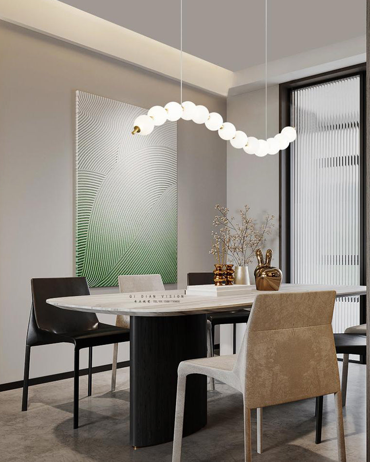 Modern Pearl Globe Chandelier Ceiling Light | Elegant Pendant Lamp for Dining Room
