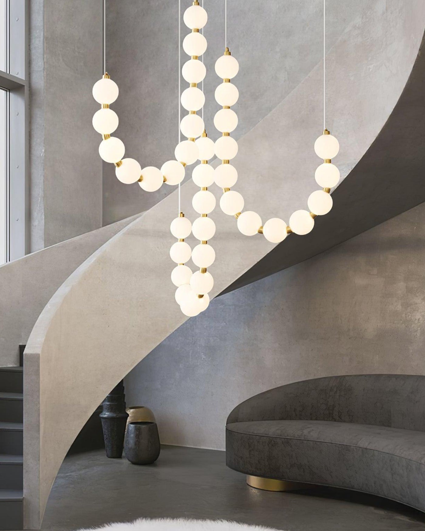 Modern Pearl Globe Chandelier Ceiling Light | Elegant Pendant Lamp for Dining Room