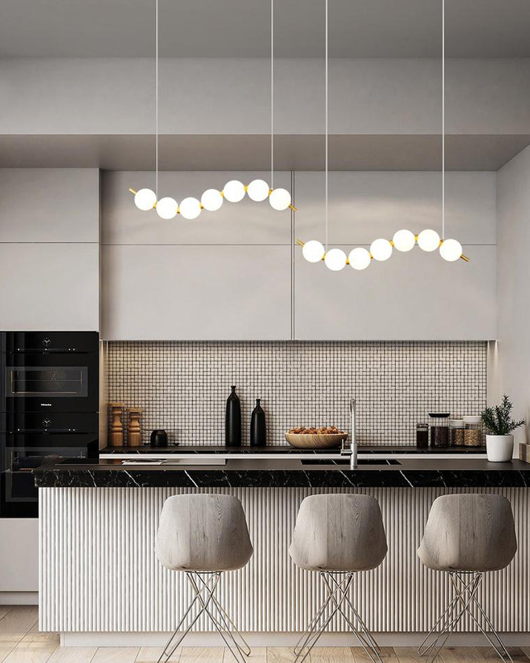 Modern Pearl Globe Chandelier Ceiling Light | Elegant Pendant Lamp for Dining Room