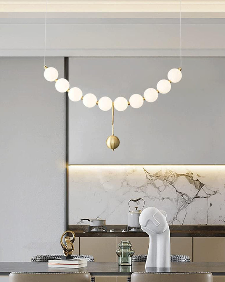 Modern Pearl Globe Chandelier Ceiling Light | Elegant Pendant Lamp for Dining Room