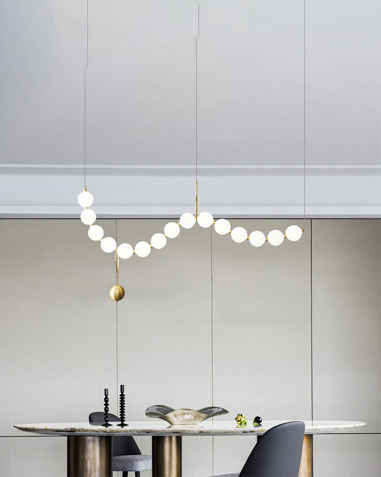 Modern Pearl Globe Chandelier Ceiling Light | Elegant Pendant Lamp for Dining Room