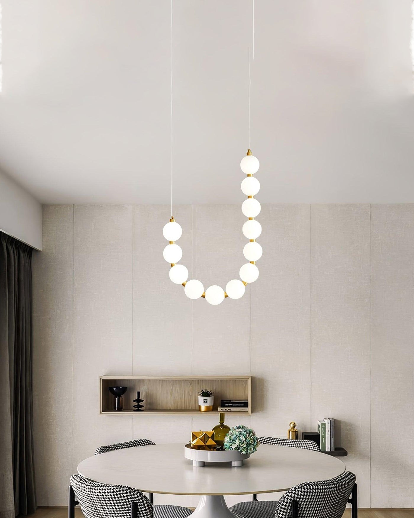 Modern Pearl Globe Chandelier Ceiling Light | Elegant Pendant Lamp for Dining Room