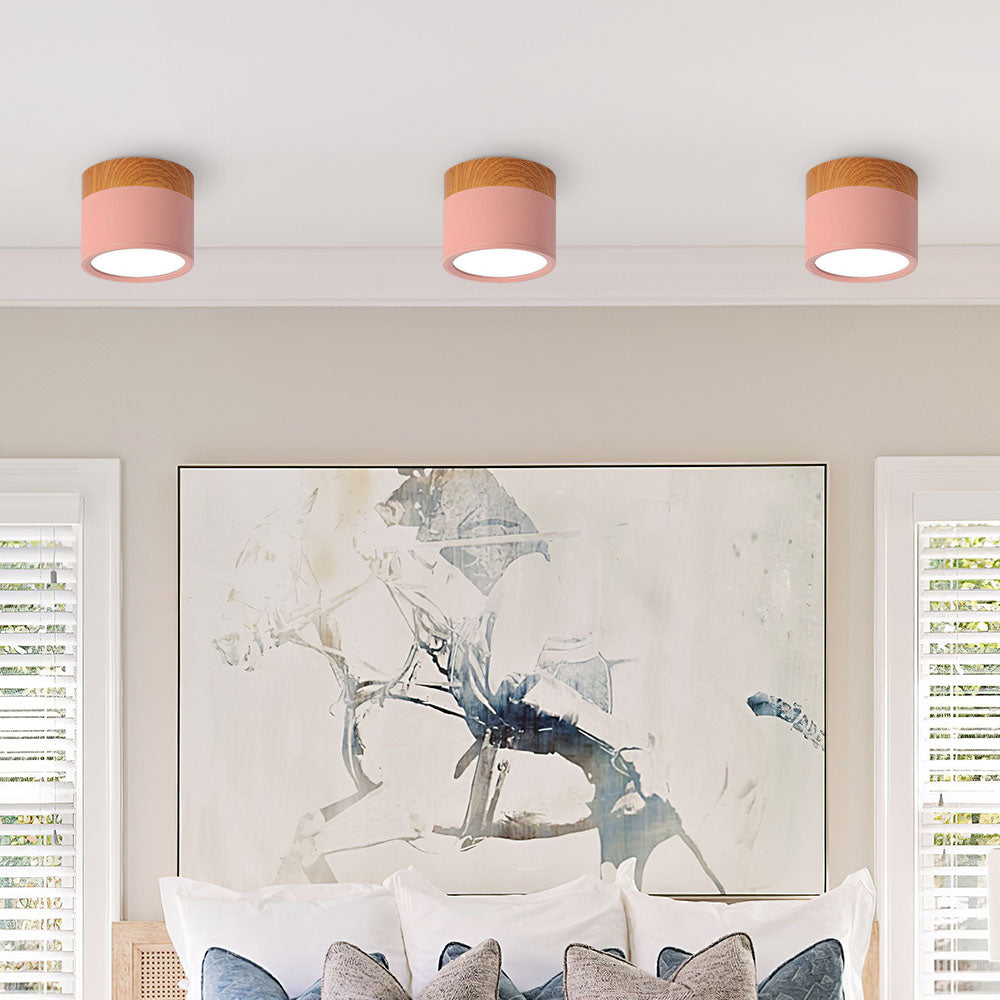 Modern Cylinder LED Flush Mount Ceiling Light | Small Decorative Lamp for Home