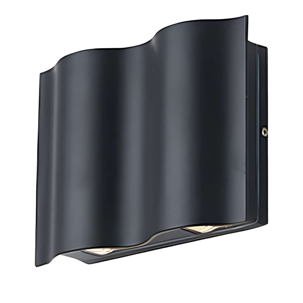 Outdoor LED Wall Sconce in Wave Design | Modern Up and Down Wall Light