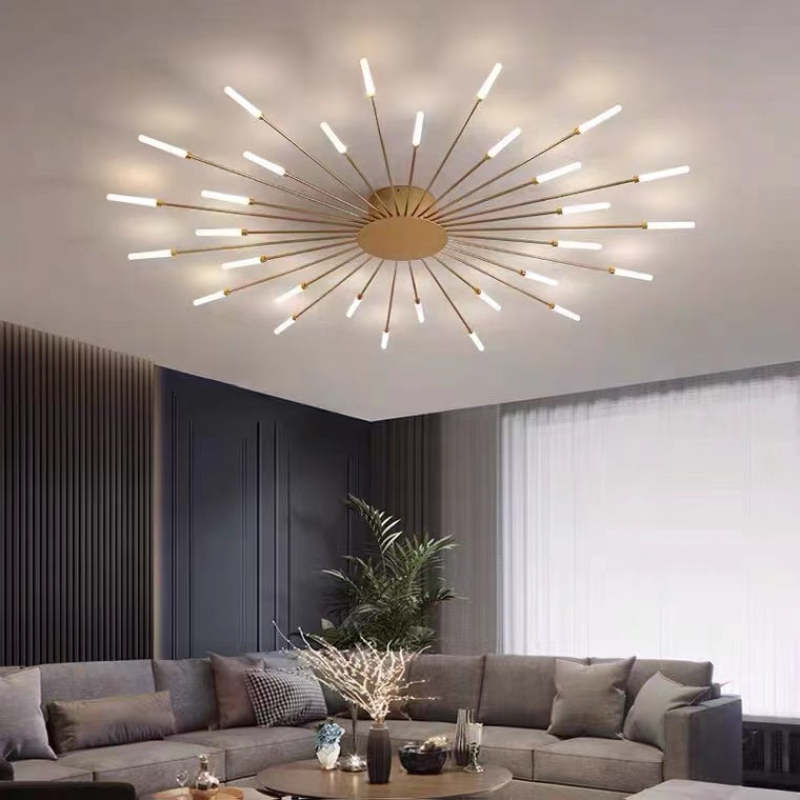 Modern Fireworks Flush Mount LED Ceiling Light | Decorative Living Room Lamp