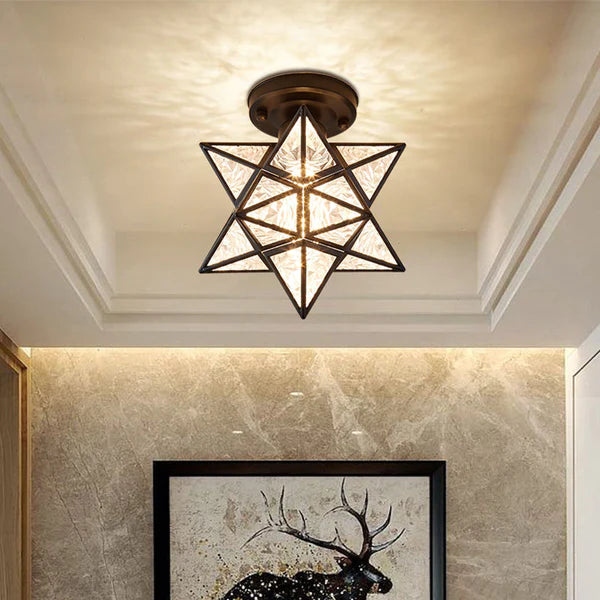 Modern Star Ceiling Light Fixture | Decorative Flush Mount Lamp for Bedroom and Hallway