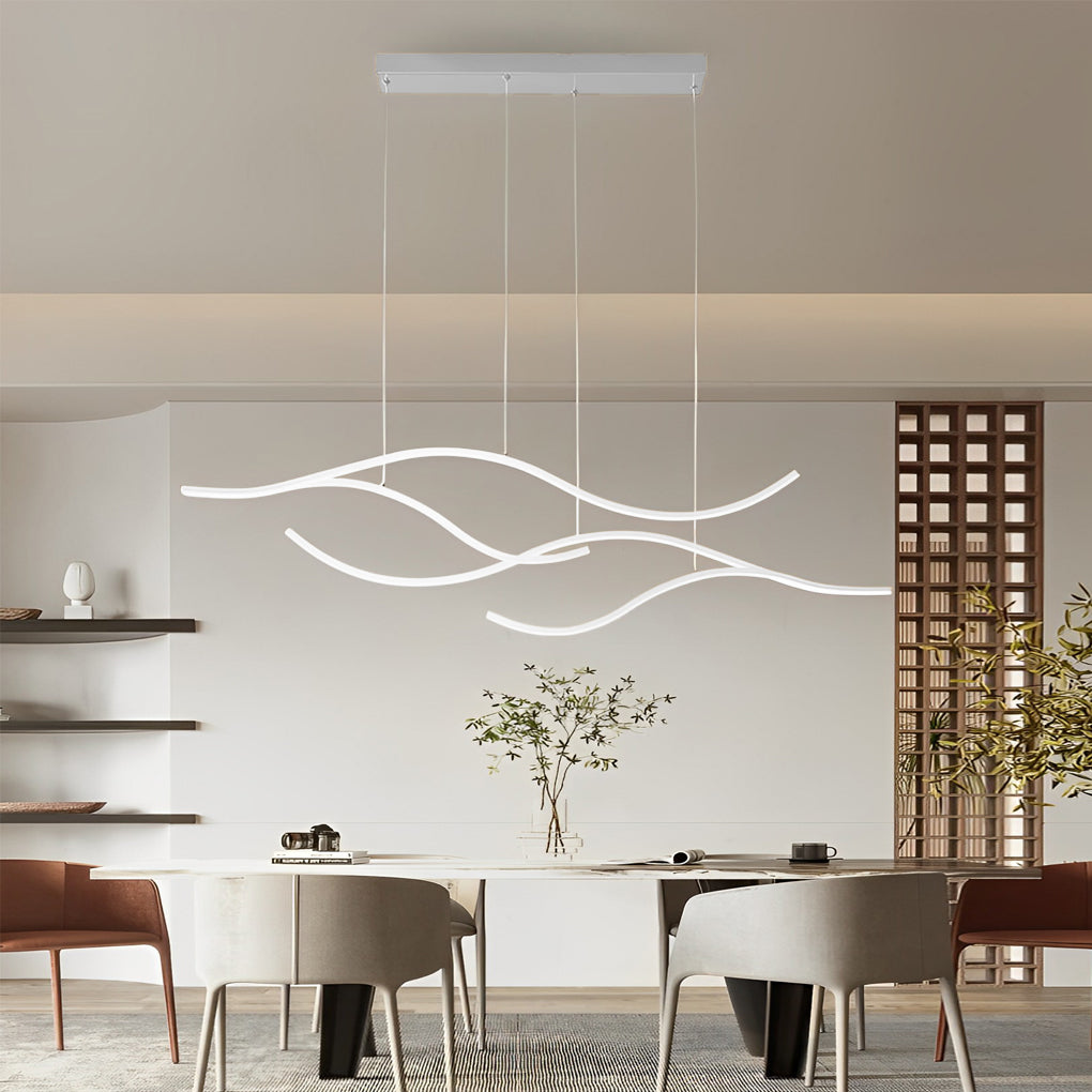 Modern LED Wave Pendant Ceiling Light | Stylish Linear Hanging Lamp