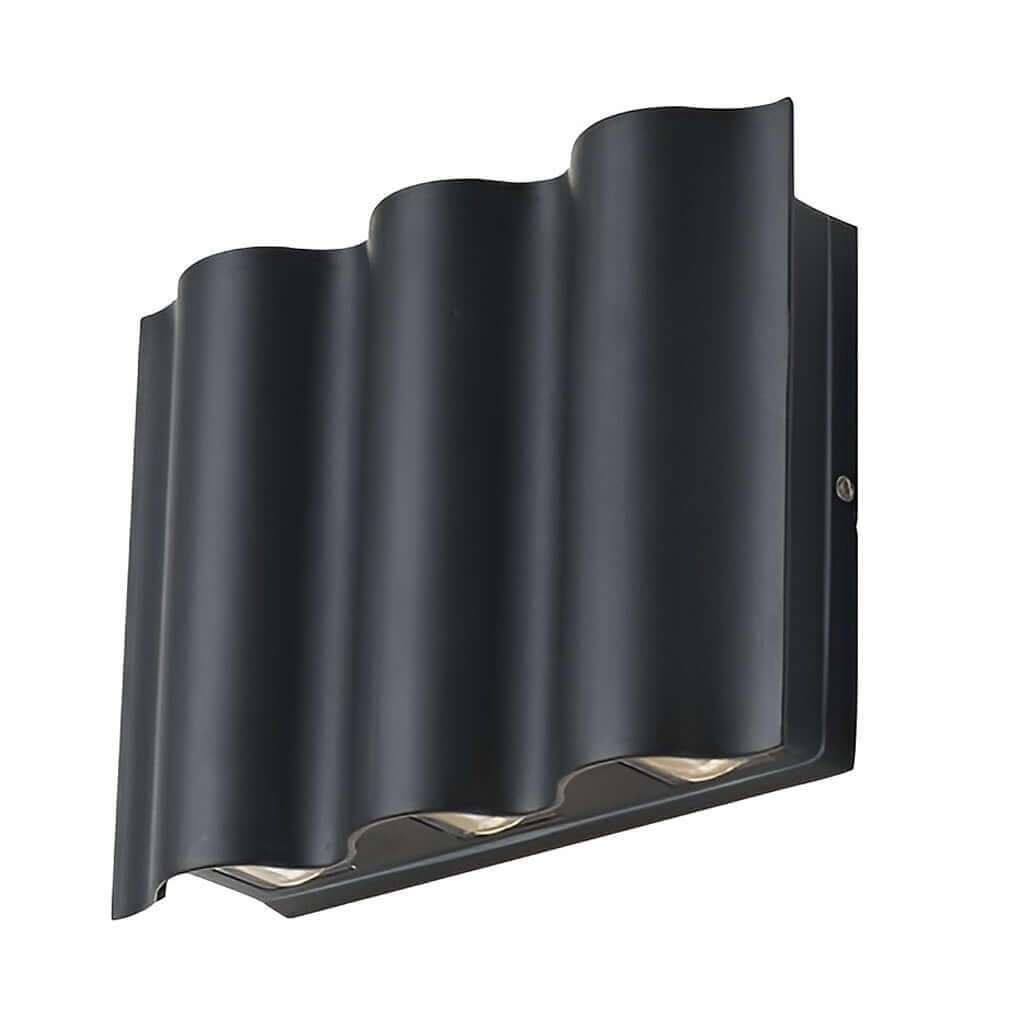 Outdoor LED Wall Sconce in Wave Design | Modern Up and Down Wall Light