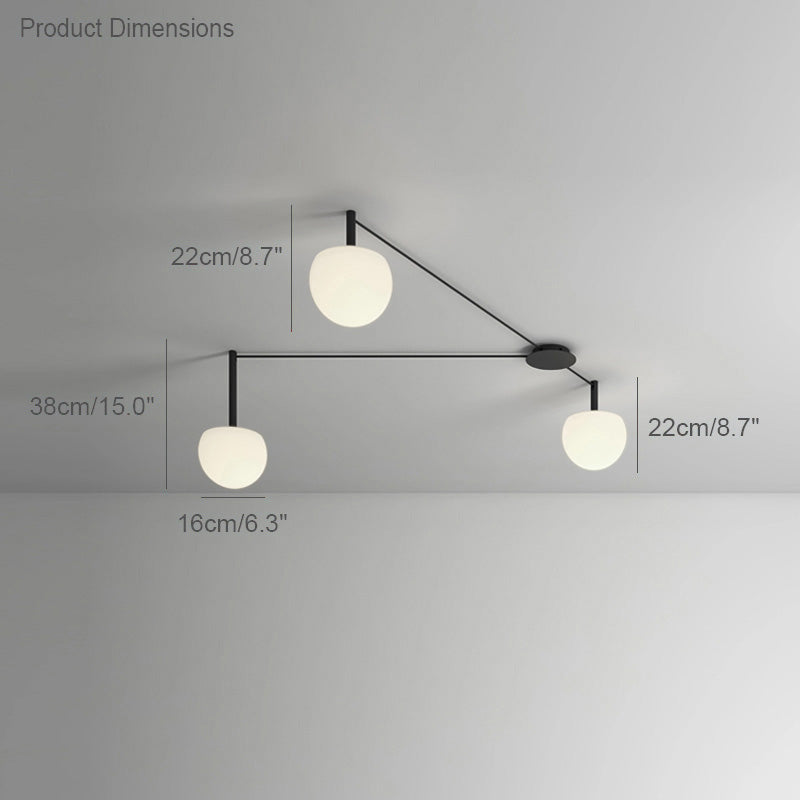 Frosted Glass Globe Ceiling Light for Living Room | Modern Decorative Chandelier Lamp