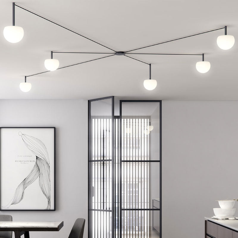 Frosted Glass Globe Ceiling Light for Living Room | Modern Decorative Chandelier Lamp
