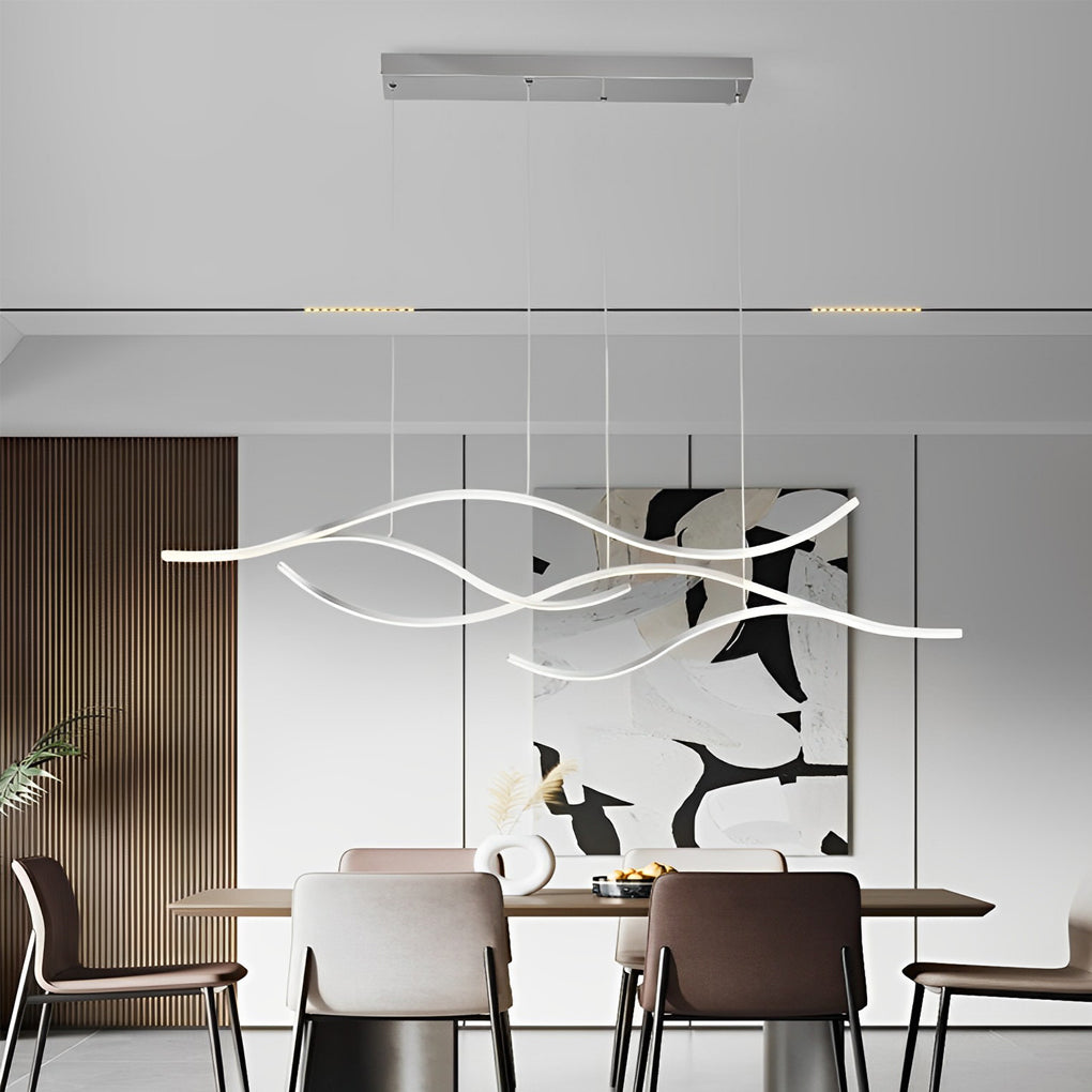 Modern LED Wave Pendant Ceiling Light | Stylish Linear Hanging Lamp