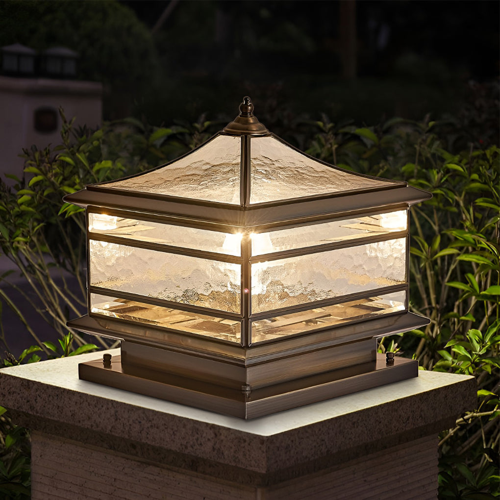 Outdoor Solar Fence Post Wall Lamp | Classic Waterproof Garden Gate Light