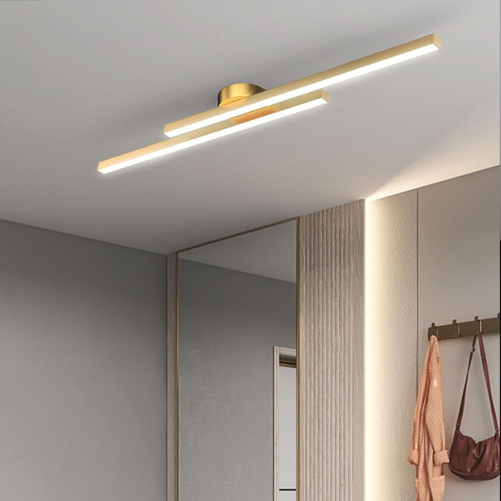 Modern Aluminium LED Ceiling Light | Long Strip Living Room Flush Mount Lamp
