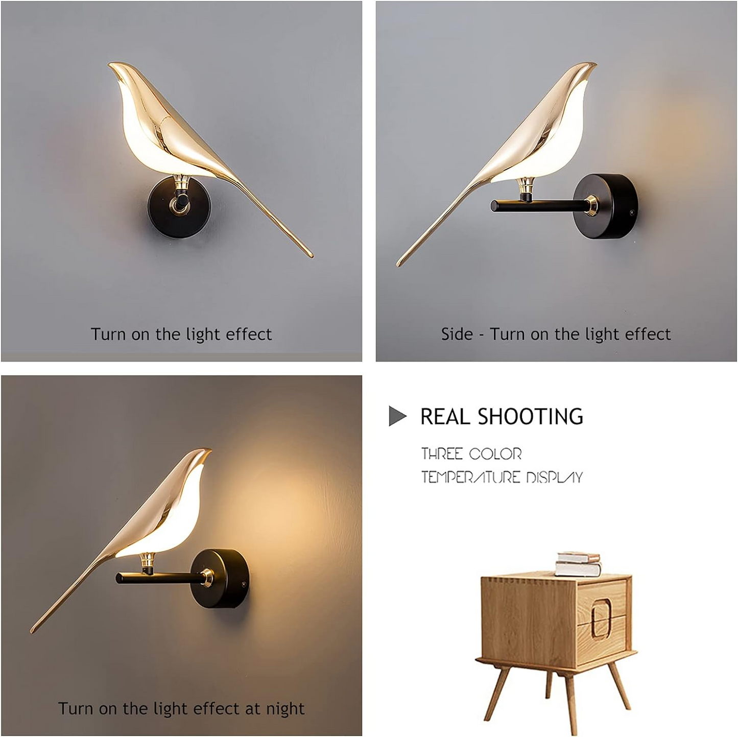 Modern Bird Wall Lamp with LED Light | Decorative Indoor Sconce