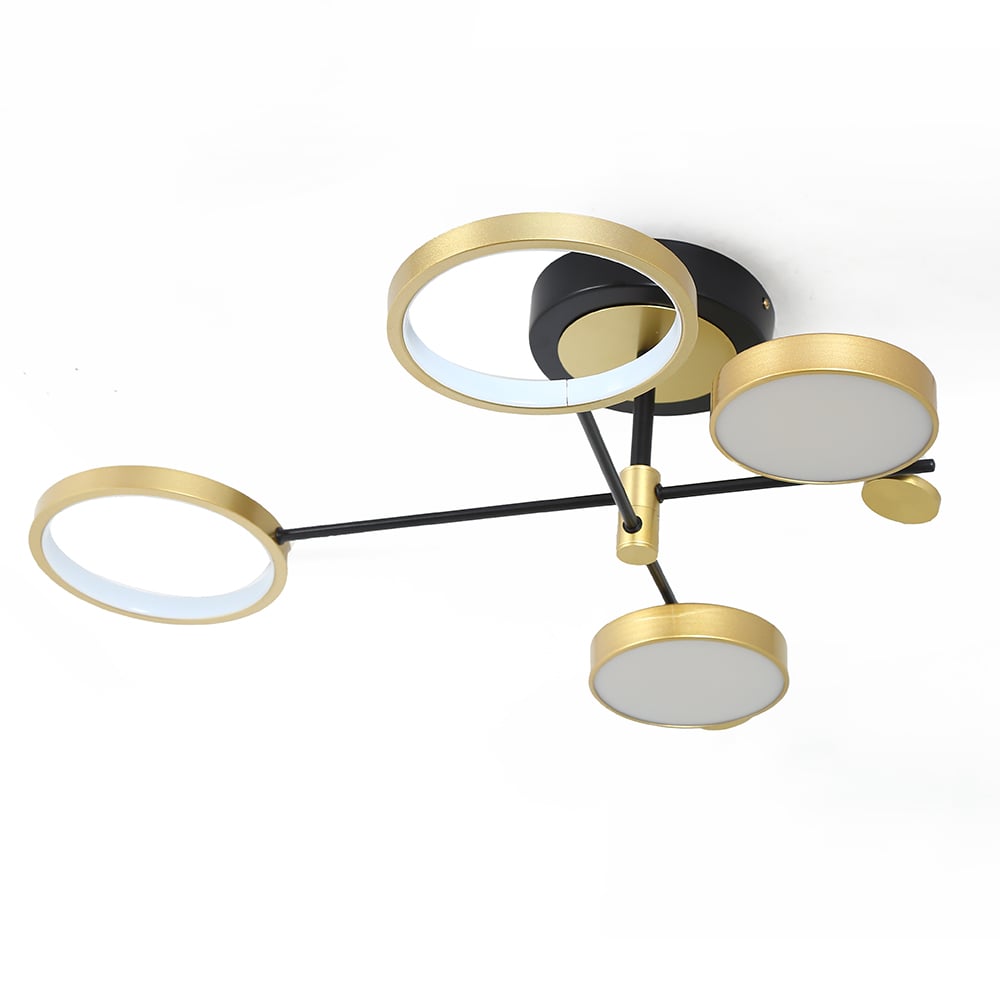 Modern Nordic LED Ring Chandelier | Semi-Flush Ceiling Light Fixture