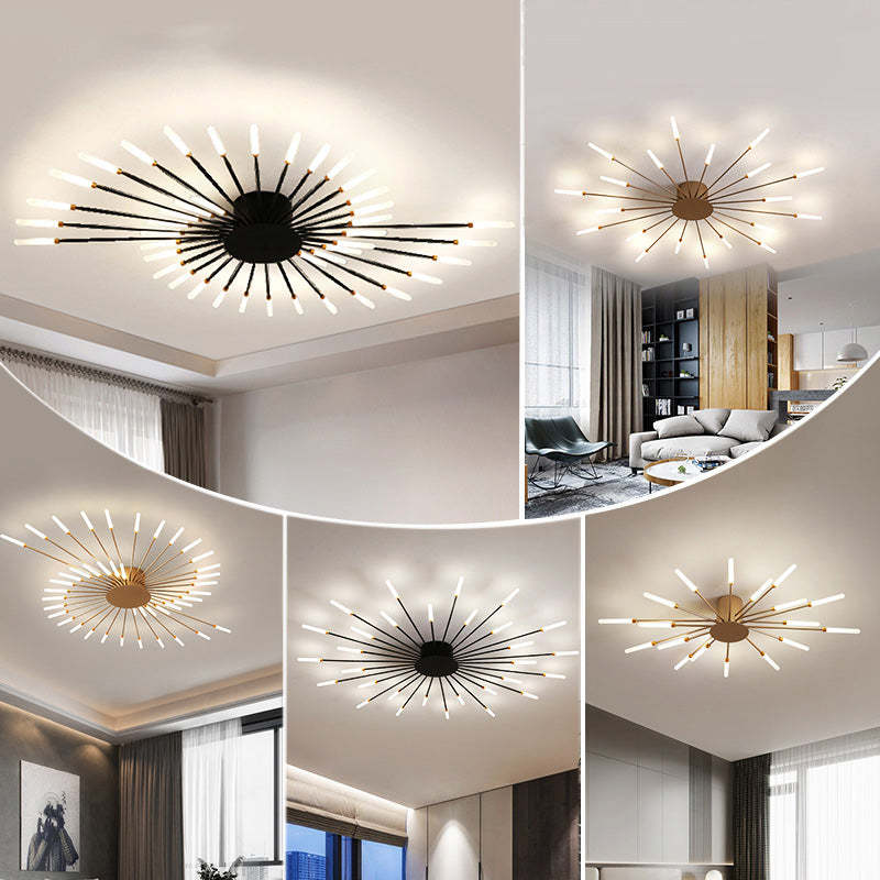 Modern Fireworks Flush Mount LED Ceiling Light | Decorative Living Room Lamp