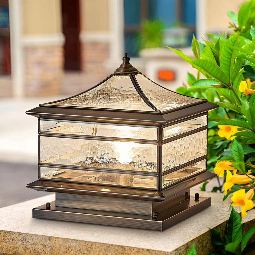 Outdoor Solar Fence Post Wall Lamp | Classic Waterproof Garden Gate Light