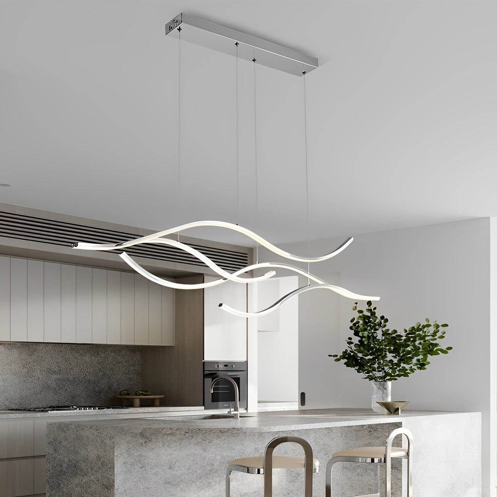 Modern LED Wave Pendant Ceiling Light | Stylish Linear Hanging Lamp