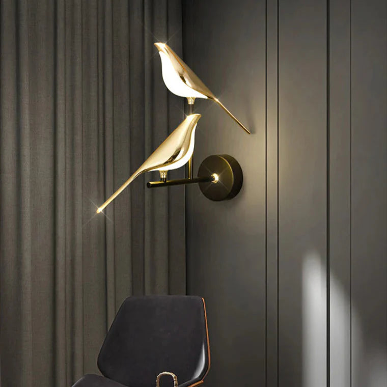 Modern Bird Wall Lamp with LED Light | Decorative Indoor Sconce