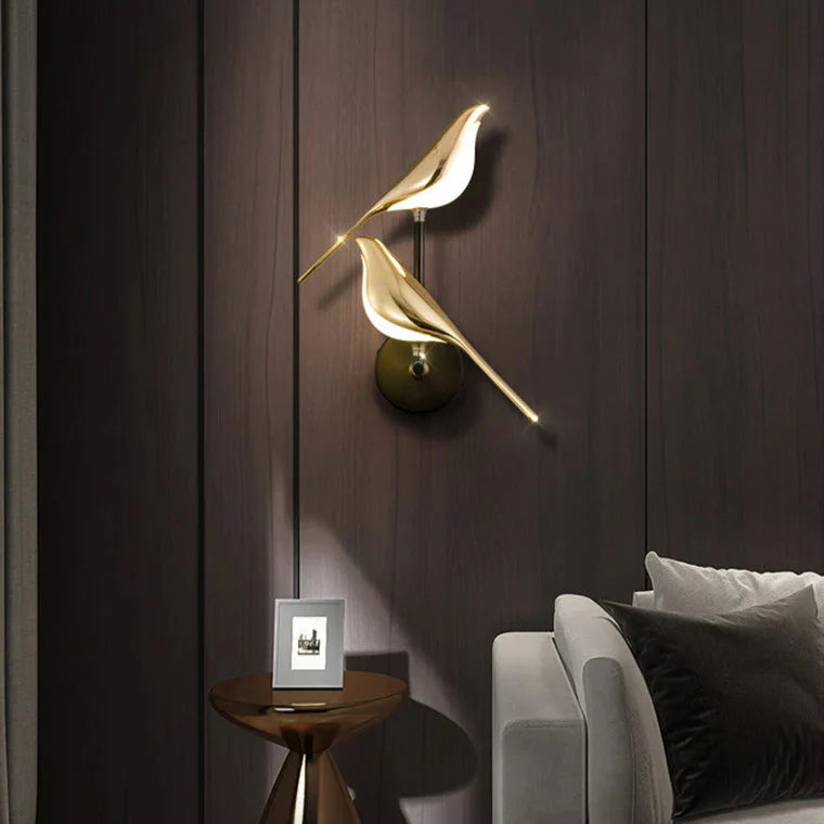 Modern Bird Wall Lamp with LED Light | Decorative Indoor Sconce