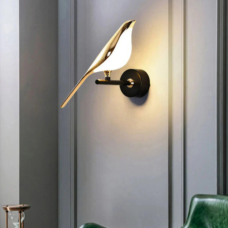 Modern Bird Wall Lamp with LED Light | Decorative Indoor Sconce