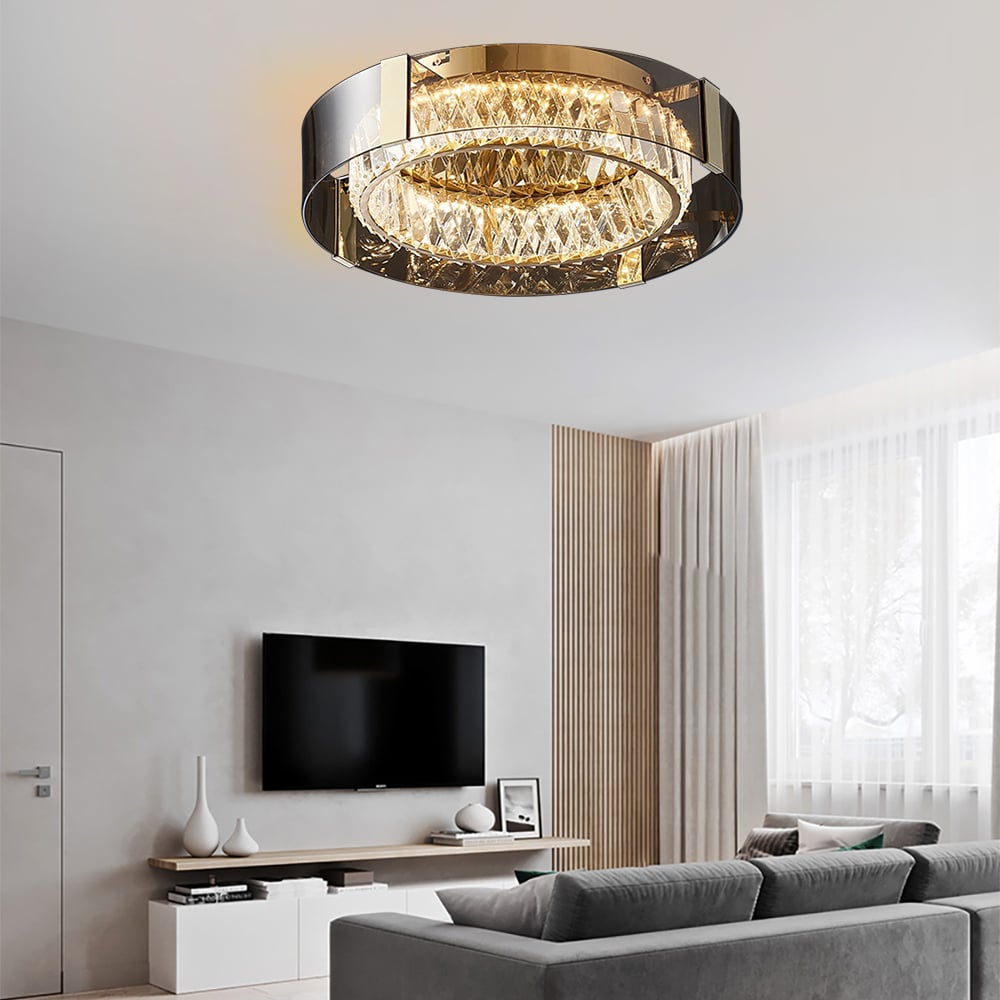 Luxury Crystal LED Chandelier with Remote | Modern Dimmable Ceiling Light