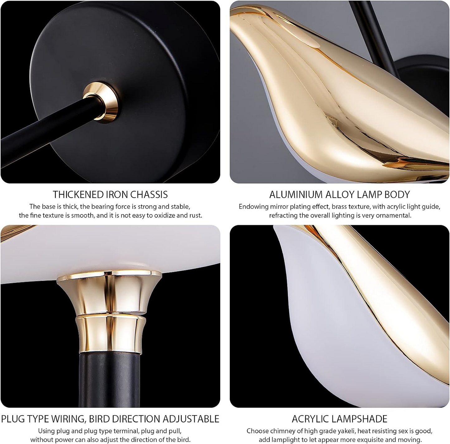 Modern Bird Wall Lamp with LED Light | Decorative Indoor Sconce