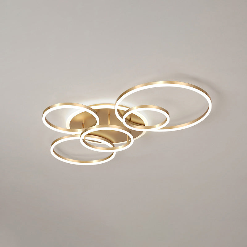 Modern Circular LED Flush Mount Ceiling Light | Luxury Low Profile Chandelier Lamp