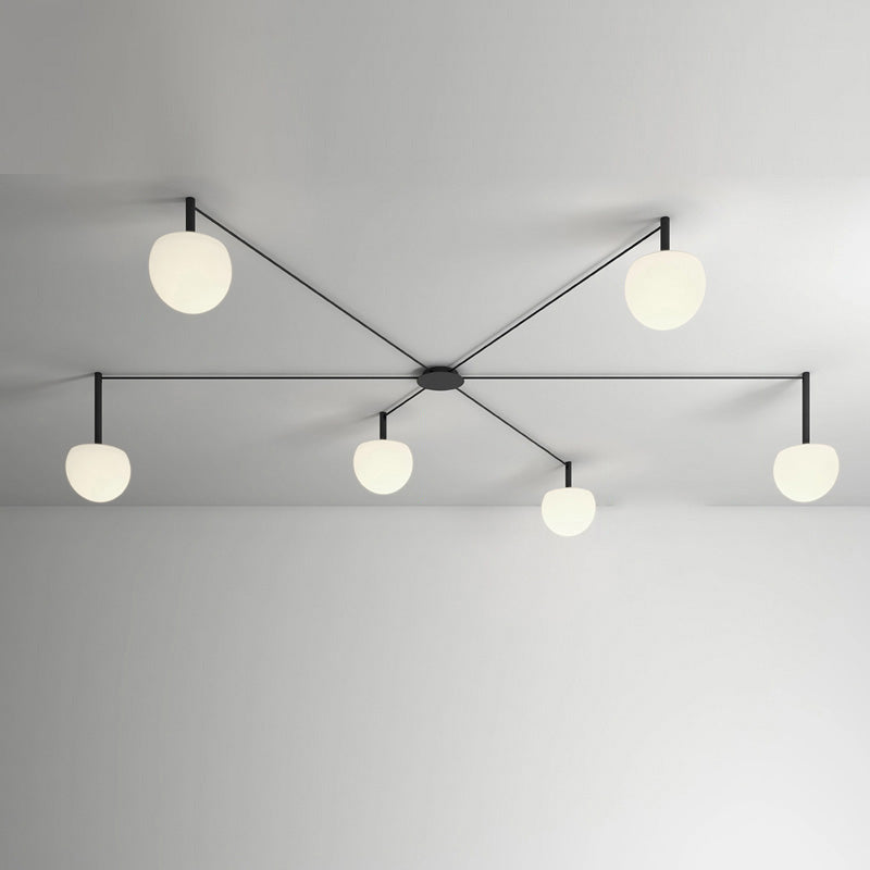 Frosted Glass Globe Ceiling Light for Living Room | Modern Decorative Chandelier Lamp