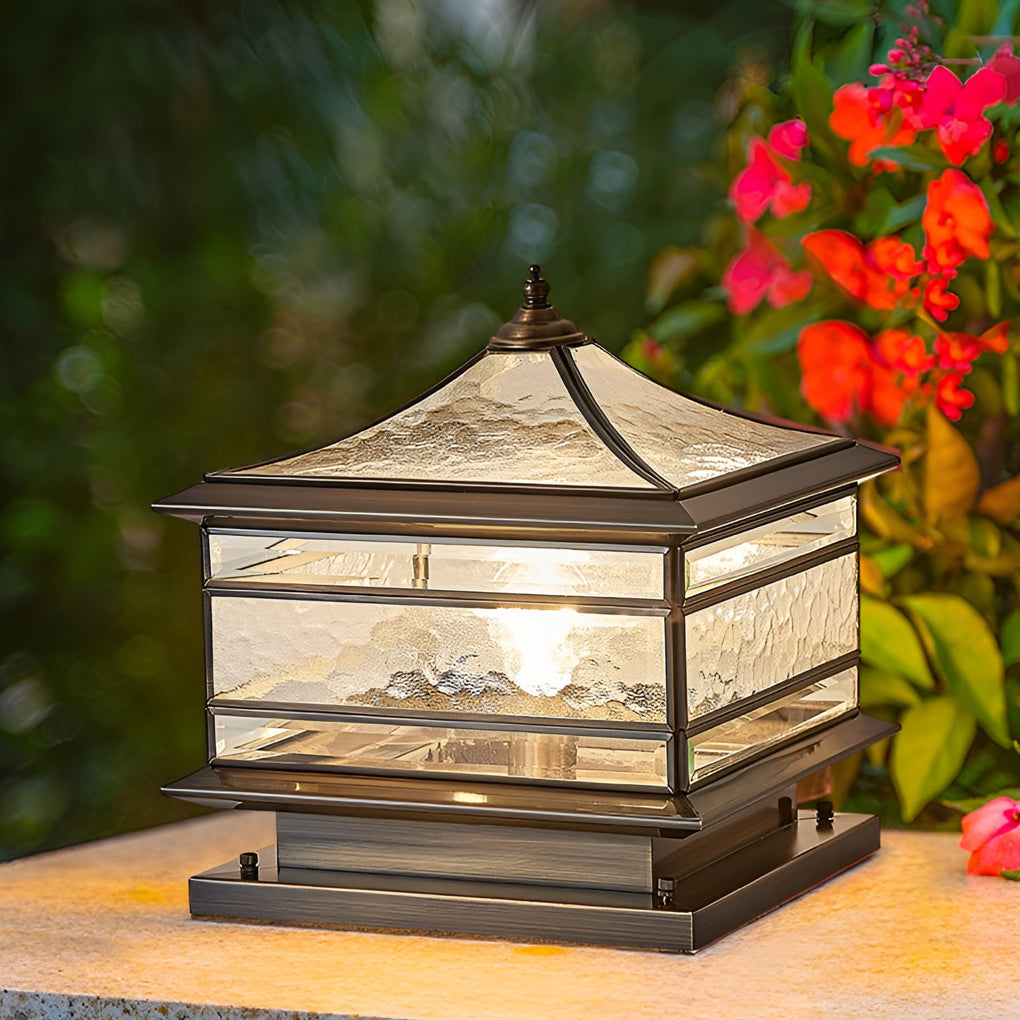 Outdoor Solar Fence Post Wall Lamp | Classic Waterproof Garden Gate Light
