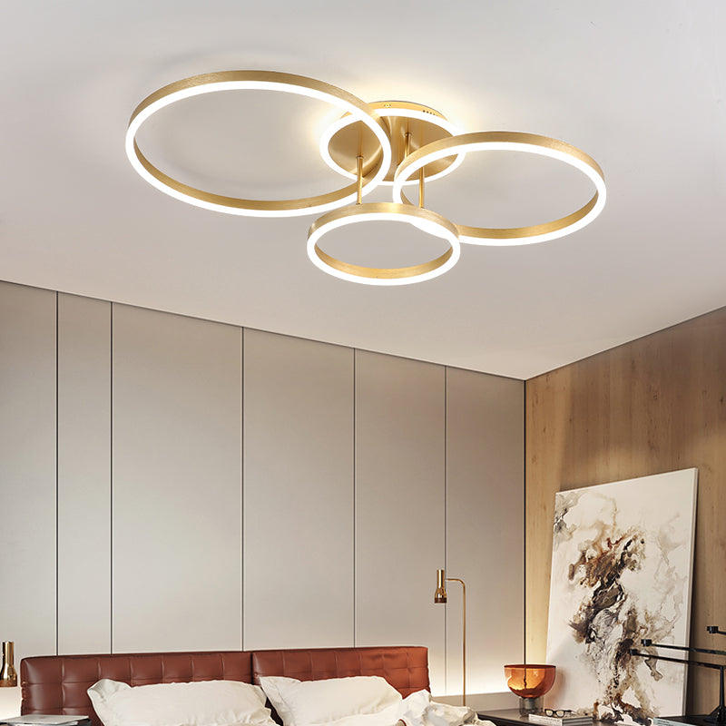 Modern Circular LED Flush Mount Ceiling Light | Luxury Low Profile Chandelier Lamp