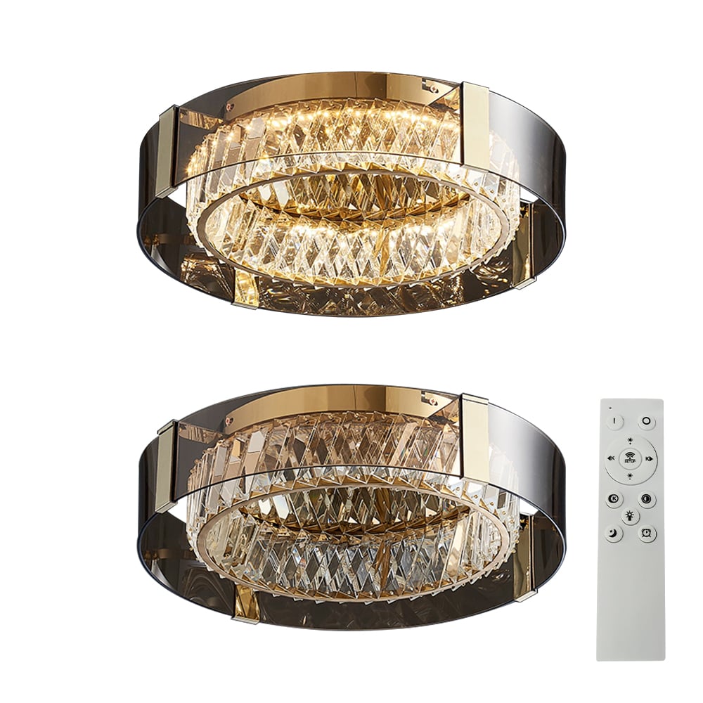 Luxury Crystal LED Chandelier with Remote | Modern Dimmable Ceiling Light