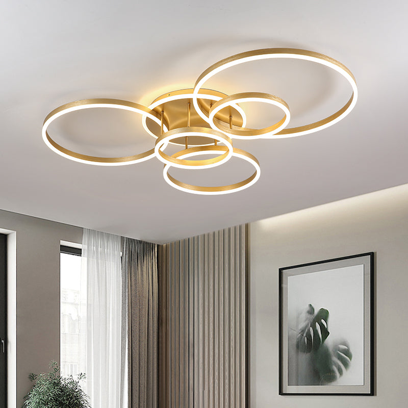 Modern Circular LED Flush Mount Ceiling Light | Luxury Low Profile Chandelier Lamp