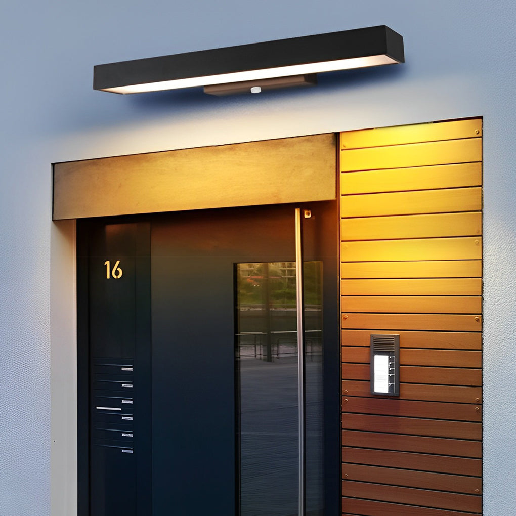 Outdoor Motion Sensor Wall Light in Modern Black | Waterproof LED Wall Lamp