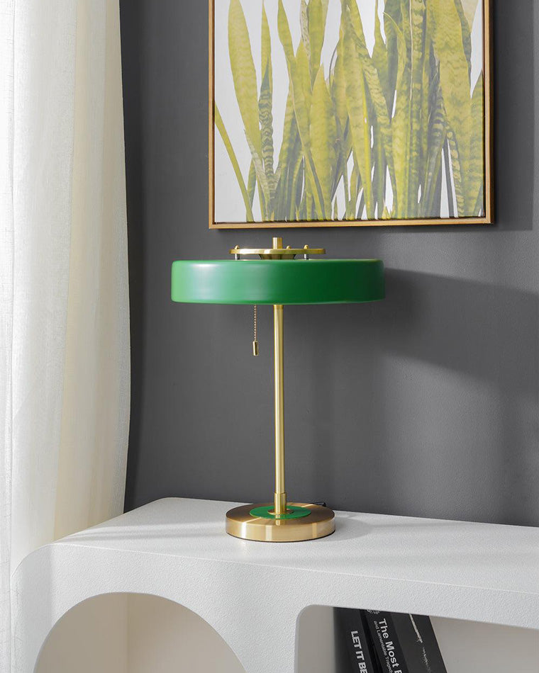 Vintage Mid Century Table Lamp with Pull Chain | Bedside and Desk Lighting