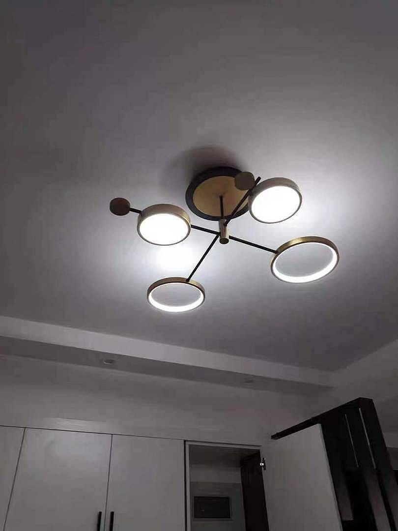 Modern Nordic LED Ring Chandelier | Semi-Flush Ceiling Light Fixture