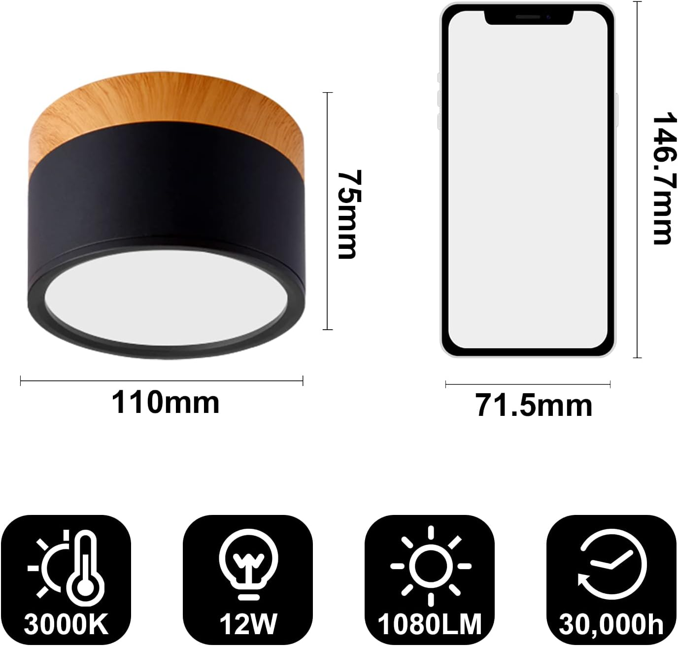 Modern Cylinder LED Flush Mount Ceiling Light | Small Decorative Lamp for Home