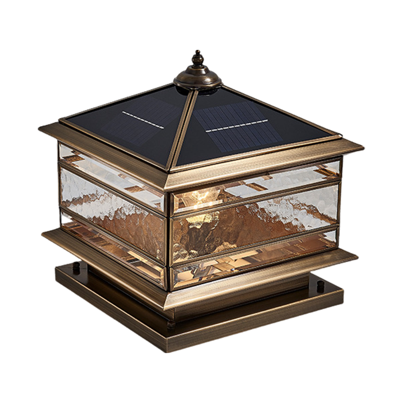 Outdoor Solar Fence Post Wall Lamp | Classic Waterproof Garden Gate Light
