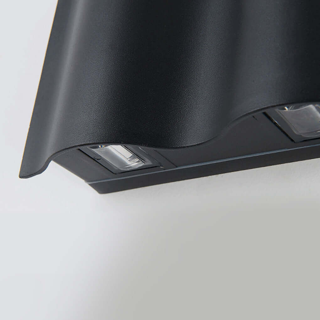Outdoor LED Wall Sconce in Wave Design | Modern Up and Down Wall Light