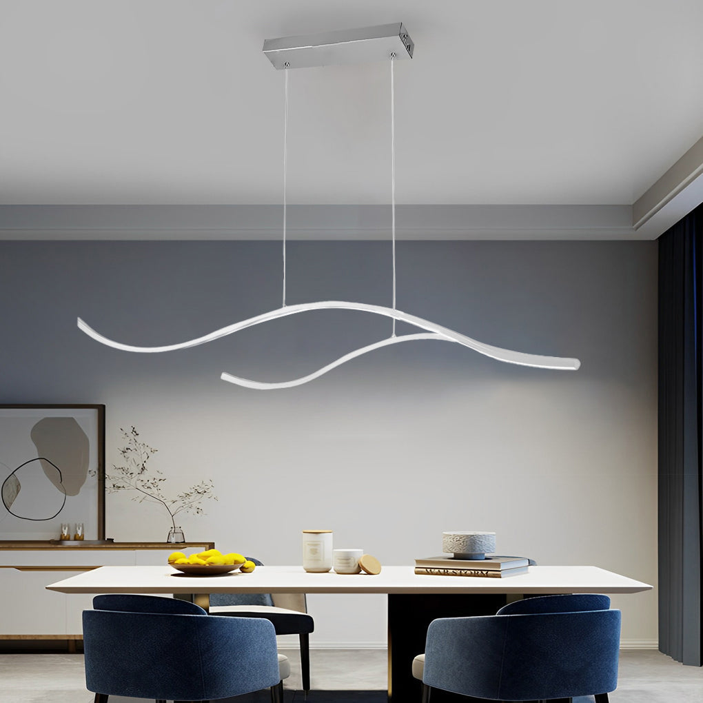 Modern LED Wave Pendant Ceiling Light | Stylish Linear Hanging Lamp