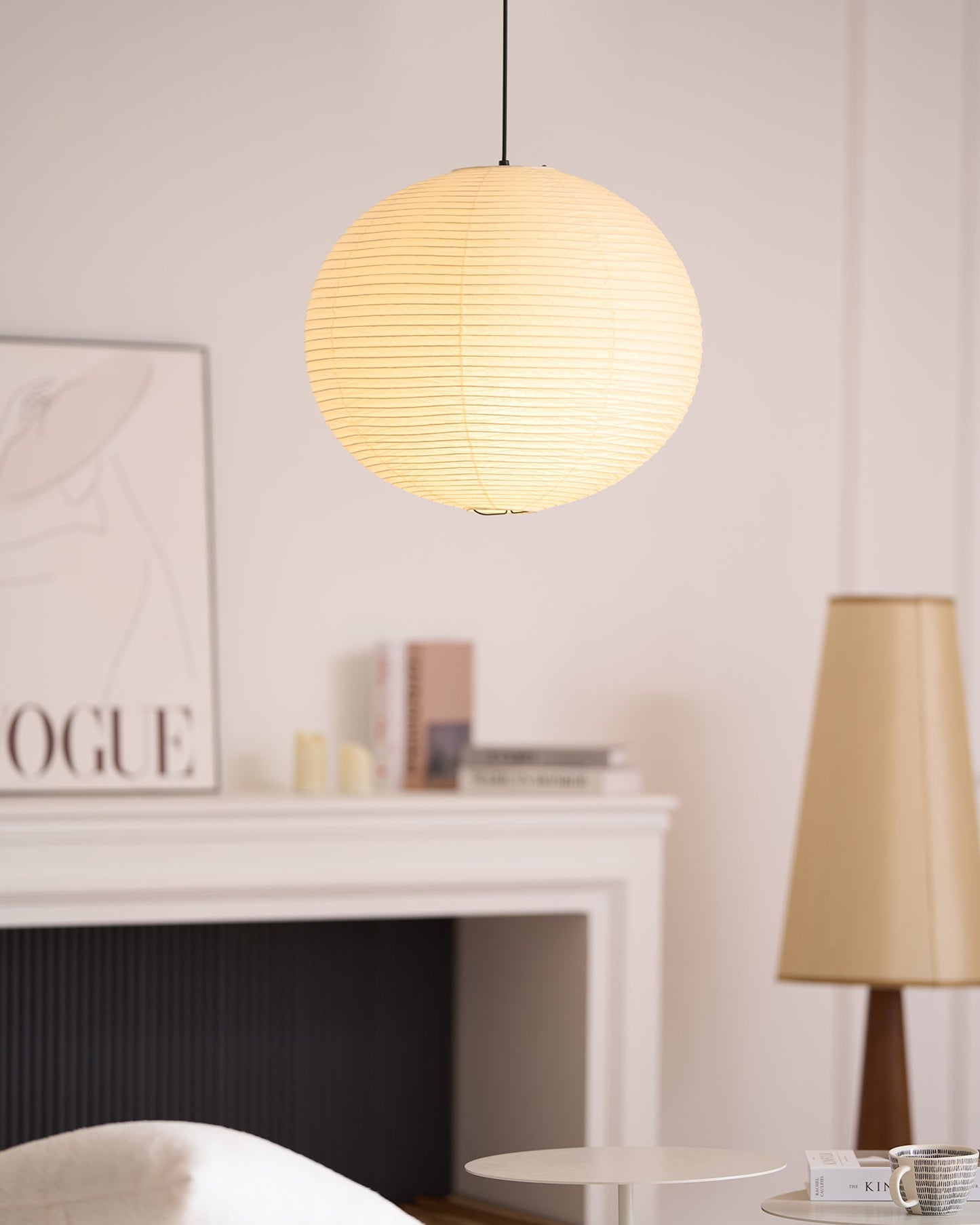 Japanese Paper Pendant Lamp | Minimalist Round Ceiling Light