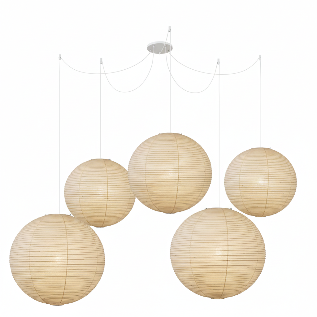 Japanese Paper Pendant Lamp | Minimalist Round Ceiling Light