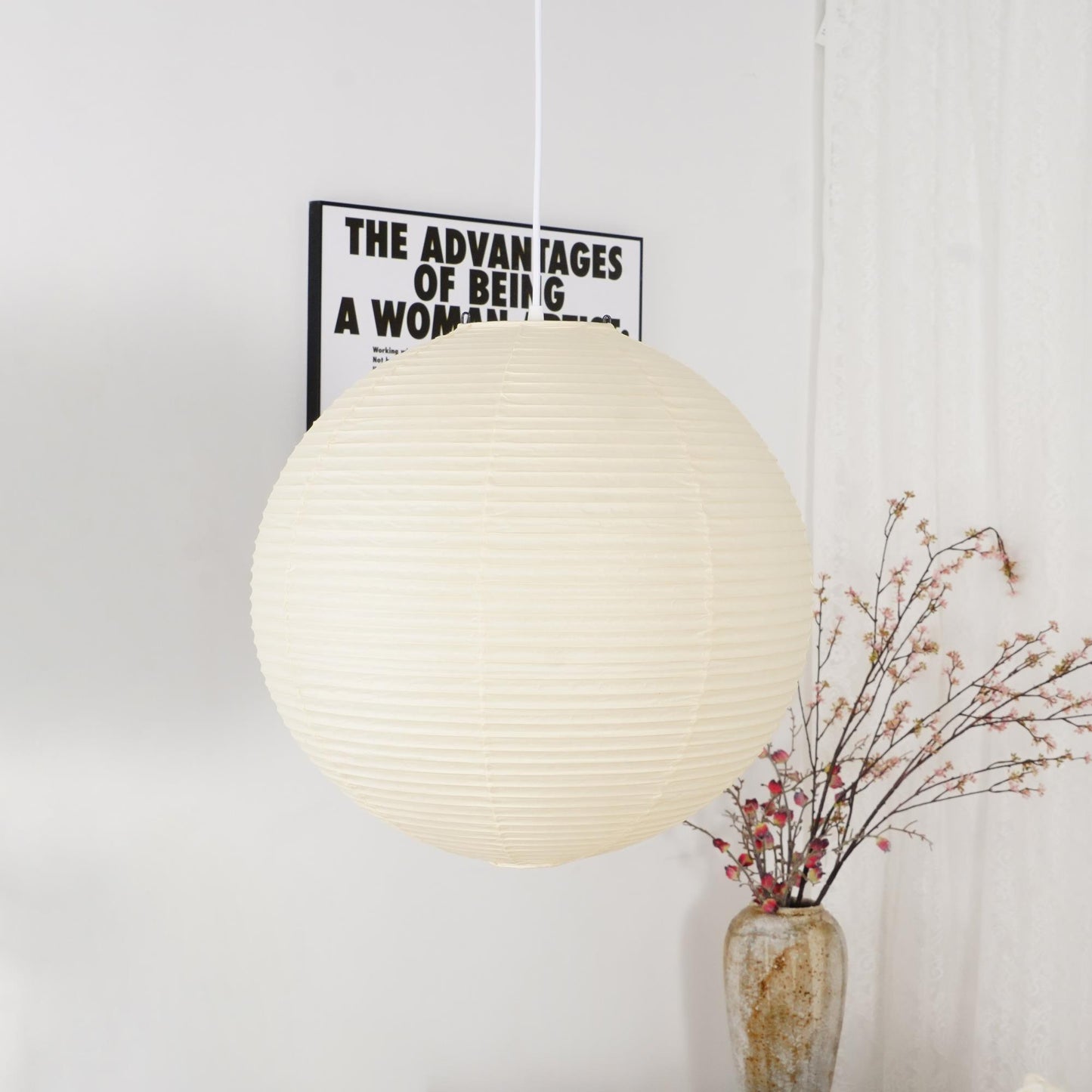 Japanese Paper Pendant Lamp | Minimalist Round Ceiling Light