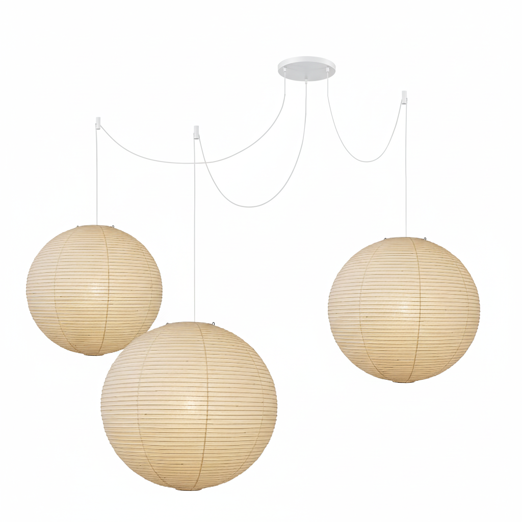 Japanese Paper Pendant Lamp | Minimalist Round Ceiling Light