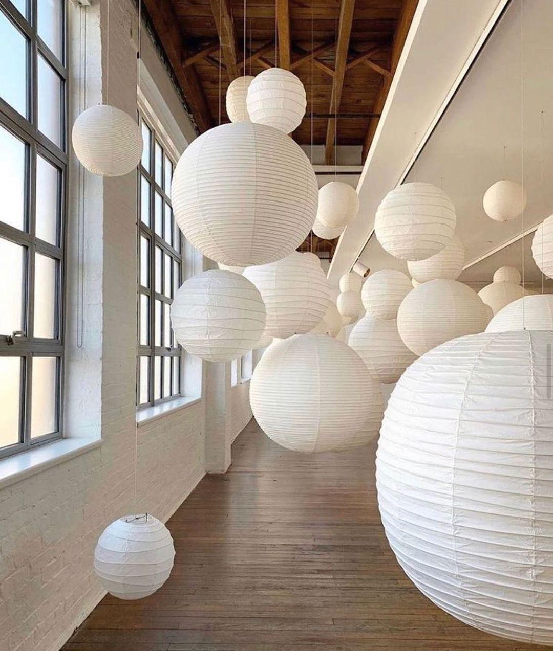 Japanese Paper Pendant Lamp | Minimalist Round Ceiling Light