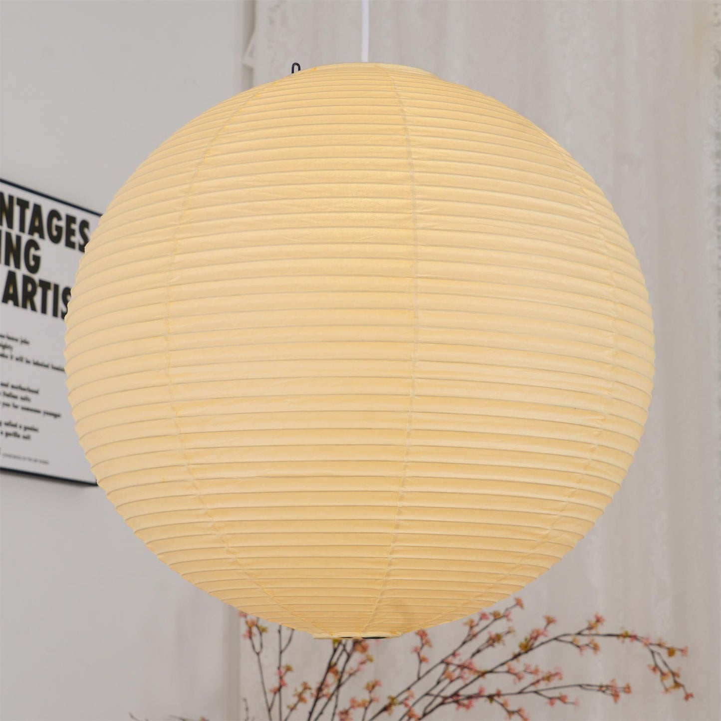 Japanese Paper Pendant Lamp | Minimalist Round Ceiling Light