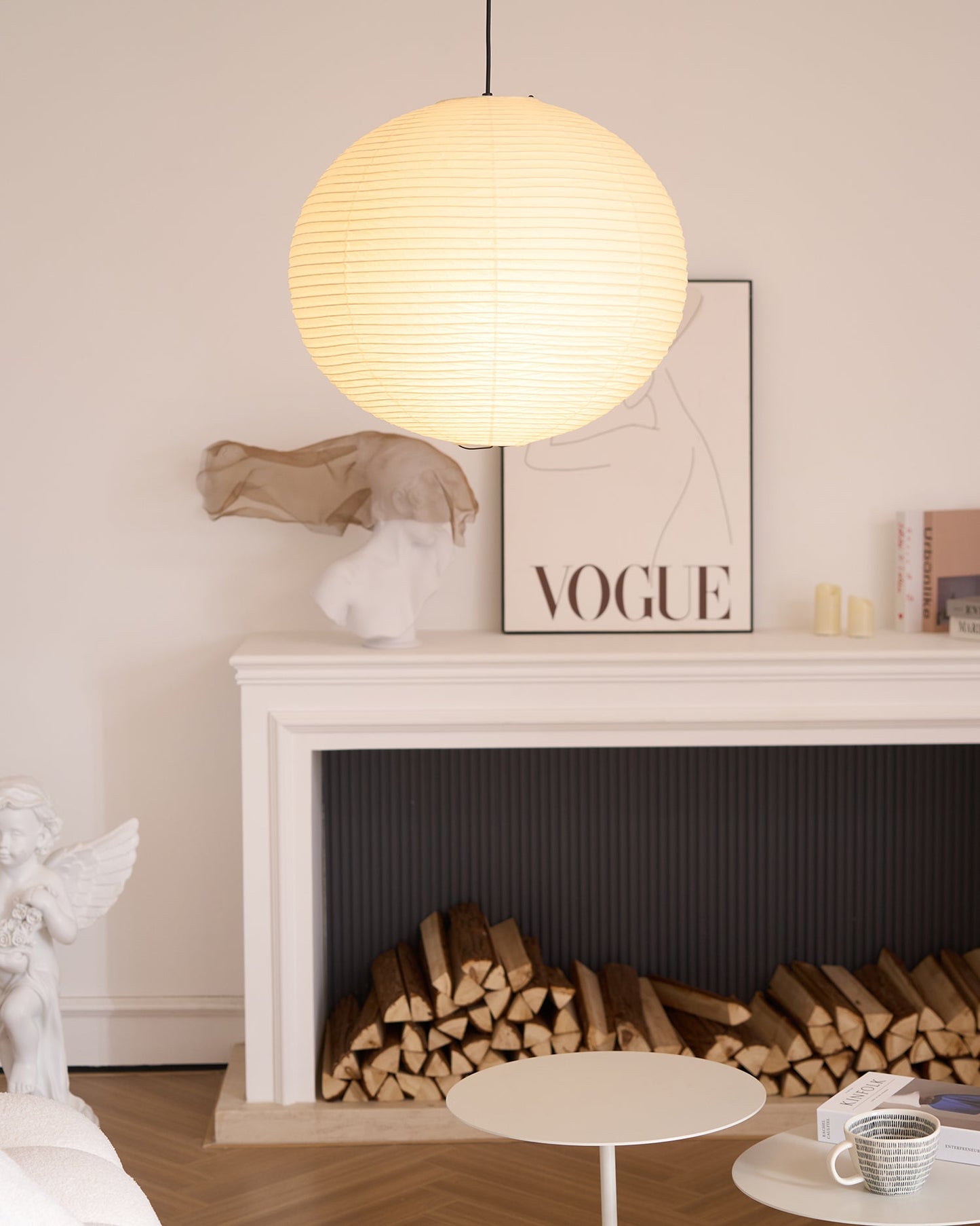 Japanese Paper Pendant Lamp | Minimalist Round Ceiling Light
