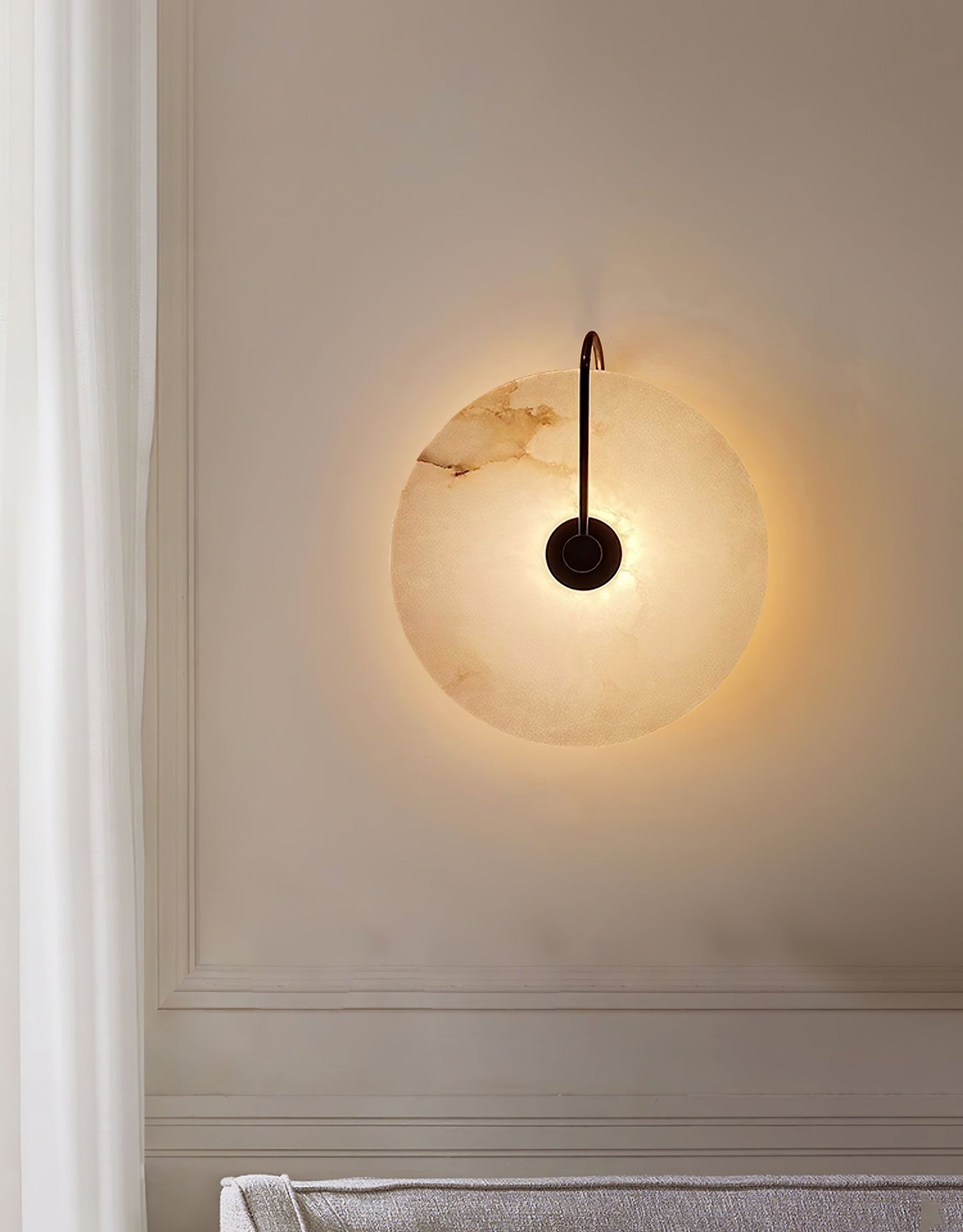 Round Disc Wall Lamp Sconce | Modern Ambient Wall Light for Bedroom and Living